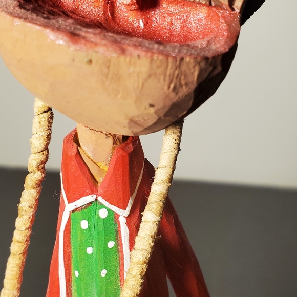 Folk Art Wood Hand Carved Native Drummer Figure Edward W, Cachucha 793 , 10" H - Picture 13 of 16